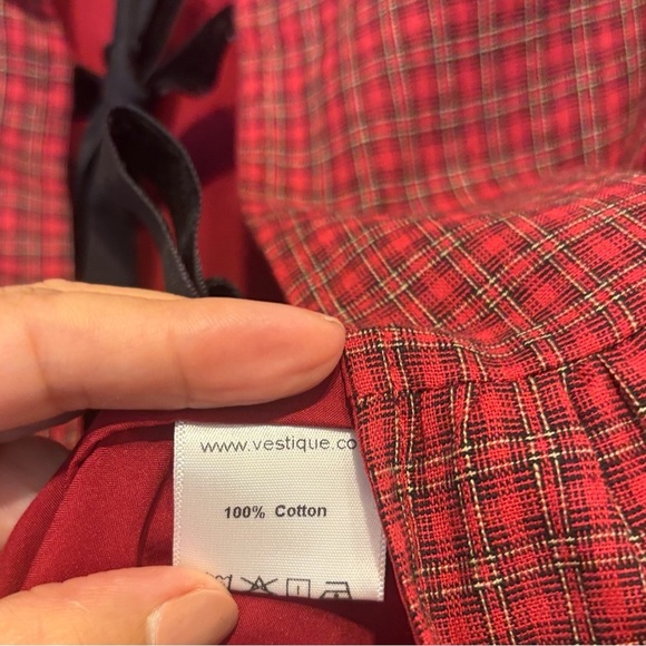 Vestique Hanging Stockings Plaid Holiday Top – NWT Size Small - Picture 7 of 8